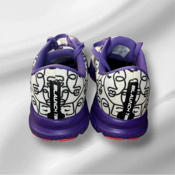Brooks Launch 7 UNITY Women’s Running Shoes | Purple & Black Faces Print Size 7 - Picture 3 of 6